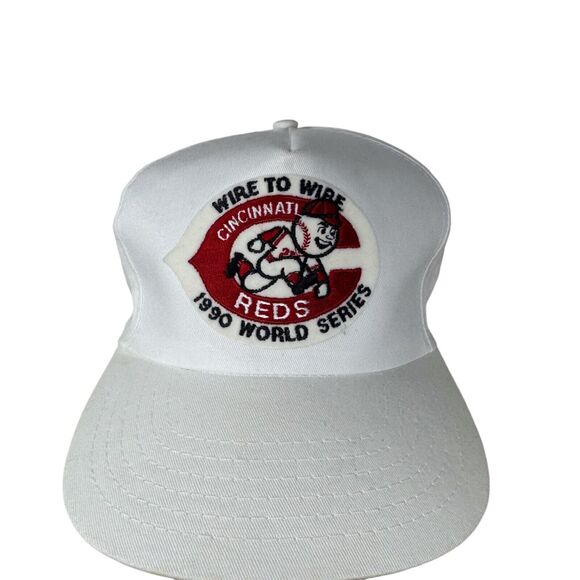 Vintage 1990 MLB Baseball World Series Snapback Cap Trucker Cincinnati Reds Hat - Picture 2 of 7